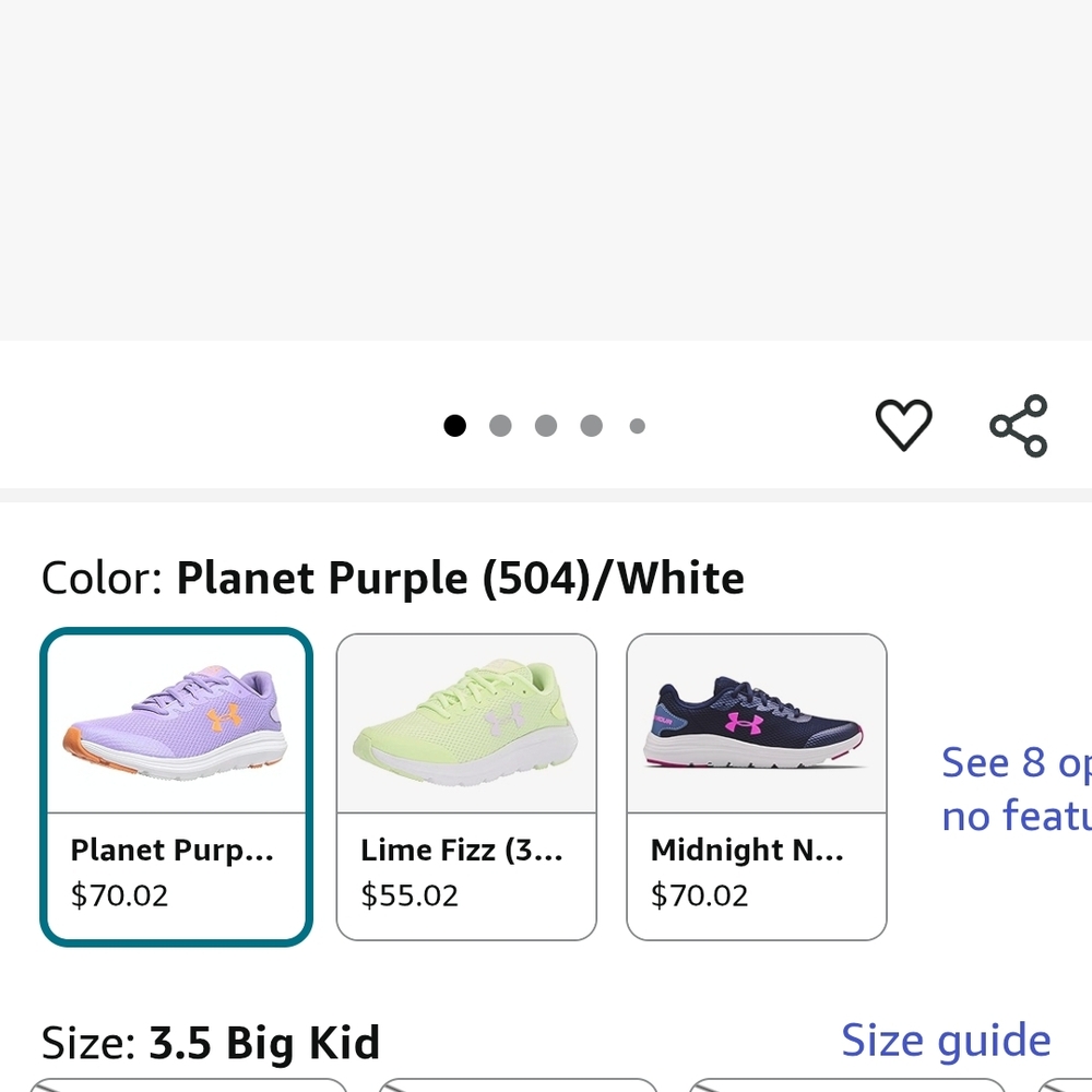 Under Armour Purple and Pink Lace Up Sneakers - Picture 7 of 7